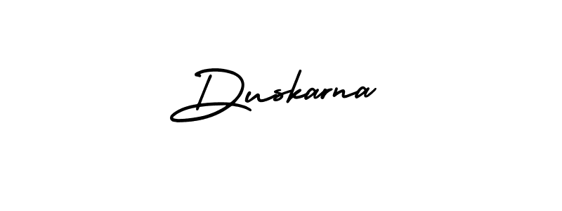 It looks lik you need a new signature style for name Duskarna. Design unique handwritten (AmerikaSignatureDemo-Regular) signature with our free signature maker in just a few clicks. Duskarna signature style 3 images and pictures png