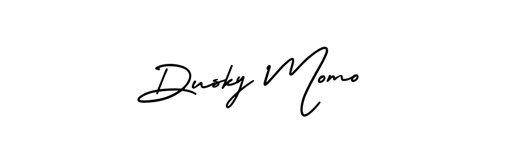 How to Draw Dusky Momo signature style? AmerikaSignatureDemo-Regular is a latest design signature styles for name Dusky Momo. Dusky Momo signature style 3 images and pictures png