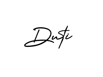 AmerikaSignatureDemo-Regular is a professional signature style that is perfect for those who want to add a touch of class to their signature. It is also a great choice for those who want to make their signature more unique. Get Duti name to fancy signature for free. Duti signature style 3 images and pictures png