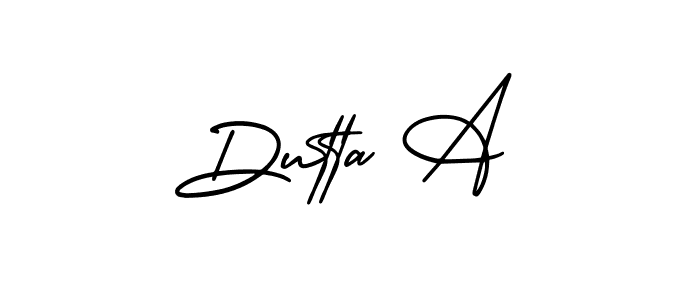 Use a signature maker to create a handwritten signature online. With this signature software, you can design (AmerikaSignatureDemo-Regular) your own signature for name Dutta A. Dutta A signature style 3 images and pictures png