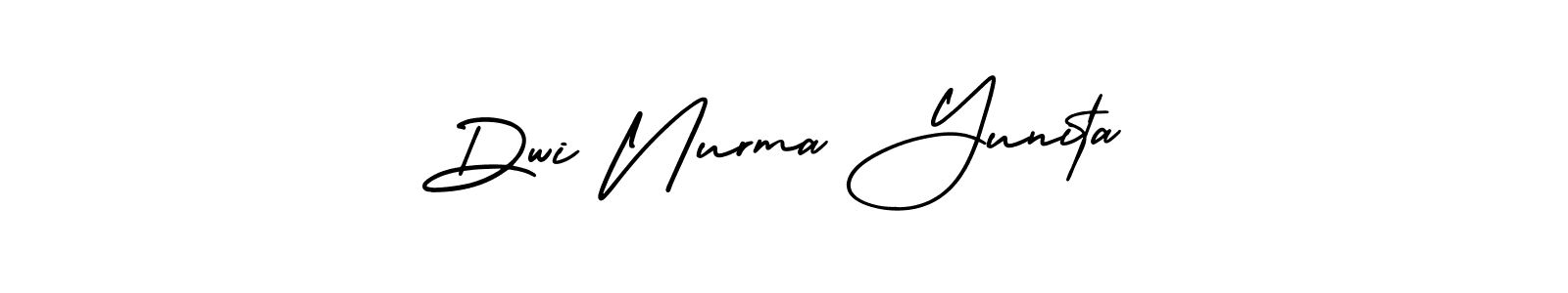 Make a beautiful signature design for name Dwi Nurma Yunita. With this signature (AmerikaSignatureDemo-Regular) style, you can create a handwritten signature for free. Dwi Nurma Yunita signature style 3 images and pictures png