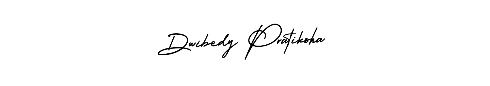The best way (AmerikaSignatureDemo-Regular) to make a short signature is to pick only two or three words in your name. The name Dwibedy Pratiksha include a total of six letters. For converting this name. Dwibedy Pratiksha signature style 3 images and pictures png