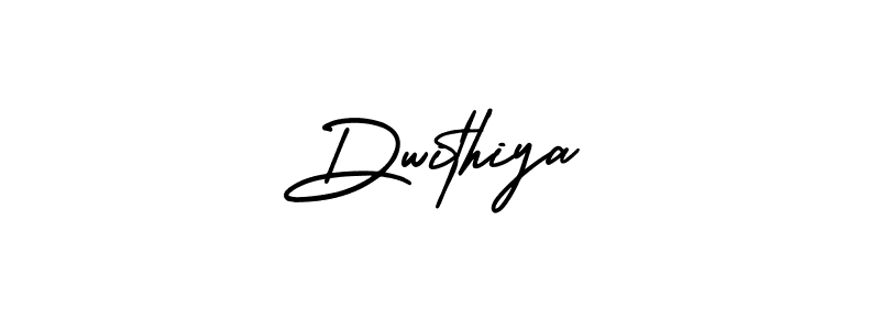 The best way (AmerikaSignatureDemo-Regular) to make a short signature is to pick only two or three words in your name. The name Dwithiya include a total of six letters. For converting this name. Dwithiya signature style 3 images and pictures png