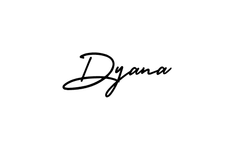 You should practise on your own different ways (AmerikaSignatureDemo-Regular) to write your name (Dyana) in signature. don't let someone else do it for you. Dyana signature style 3 images and pictures png