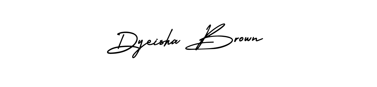 The best way (AmerikaSignatureDemo-Regular) to make a short signature is to pick only two or three words in your name. The name Dyeisha Brown include a total of six letters. For converting this name. Dyeisha Brown signature style 3 images and pictures png