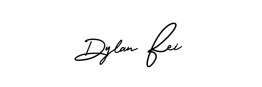 How to make Dylan Fei name signature. Use AmerikaSignatureDemo-Regular style for creating short signs online. This is the latest handwritten sign. Dylan Fei signature style 3 images and pictures png