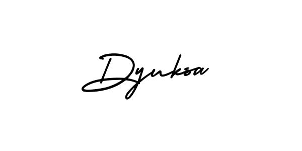 The best way (AmerikaSignatureDemo-Regular) to make a short signature is to pick only two or three words in your name. The name Dyuksa include a total of six letters. For converting this name. Dyuksa signature style 3 images and pictures png