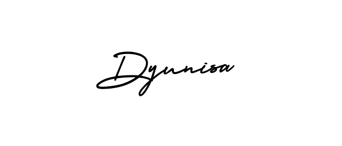 Also You can easily find your signature by using the search form. We will create Dyunisa name handwritten signature images for you free of cost using AmerikaSignatureDemo-Regular sign style. Dyunisa signature style 3 images and pictures png