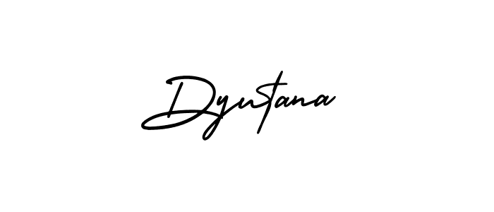 The best way (AmerikaSignatureDemo-Regular) to make a short signature is to pick only two or three words in your name. The name Dyutana include a total of six letters. For converting this name. Dyutana signature style 3 images and pictures png