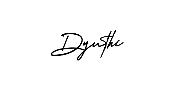 The best way (AmerikaSignatureDemo-Regular) to make a short signature is to pick only two or three words in your name. The name Dyuthi include a total of six letters. For converting this name. Dyuthi signature style 3 images and pictures png