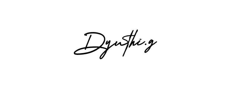 Design your own signature with our free online signature maker. With this signature software, you can create a handwritten (AmerikaSignatureDemo-Regular) signature for name Dyuthi.g. Dyuthi.g signature style 3 images and pictures png
