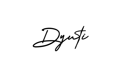 The best way (AmerikaSignatureDemo-Regular) to make a short signature is to pick only two or three words in your name. The name Dyuti include a total of six letters. For converting this name. Dyuti signature style 3 images and pictures png
