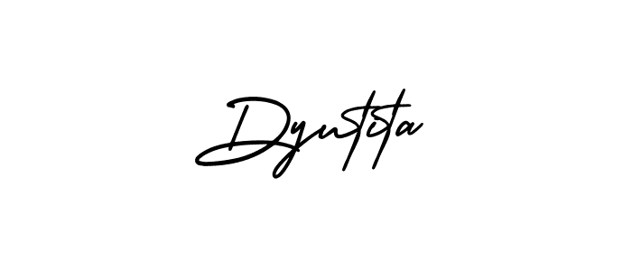 Also You can easily find your signature by using the search form. We will create Dyutita name handwritten signature images for you free of cost using AmerikaSignatureDemo-Regular sign style. Dyutita signature style 3 images and pictures png