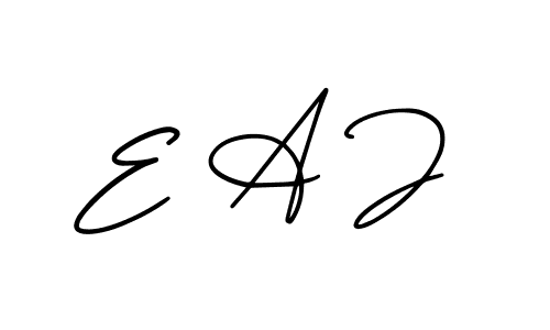 Also we have E A J name is the best signature style. Create professional handwritten signature collection using AmerikaSignatureDemo-Regular autograph style. E A J signature style 3 images and pictures png