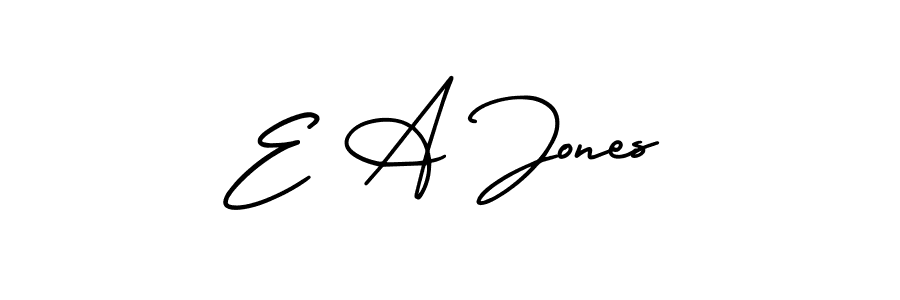 Use a signature maker to create a handwritten signature online. With this signature software, you can design (AmerikaSignatureDemo-Regular) your own signature for name E A Jones. E A Jones signature style 3 images and pictures png