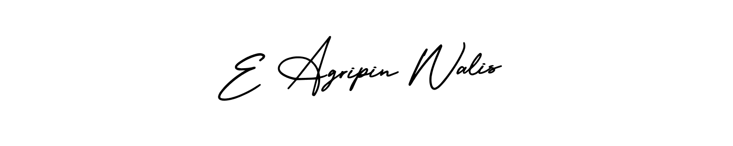 Design your own signature with our free online signature maker. With this signature software, you can create a handwritten (AmerikaSignatureDemo-Regular) signature for name E Agripin Walis. E Agripin Walis signature style 3 images and pictures png