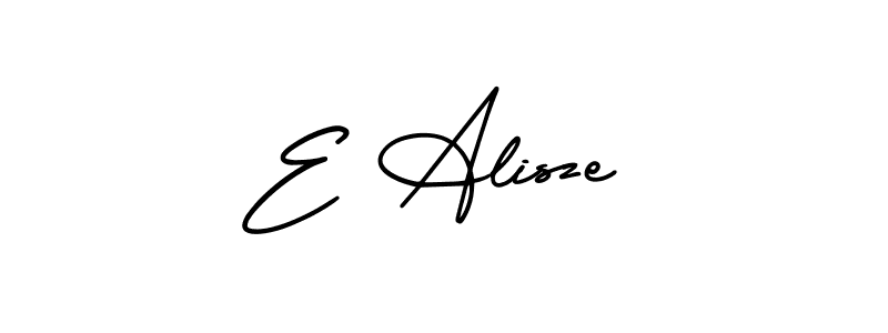 The best way (AmerikaSignatureDemo-Regular) to make a short signature is to pick only two or three words in your name. The name E Alisze include a total of six letters. For converting this name. E Alisze signature style 3 images and pictures png