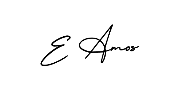 Make a beautiful signature design for name E Amos. With this signature (AmerikaSignatureDemo-Regular) style, you can create a handwritten signature for free. E Amos signature style 3 images and pictures png