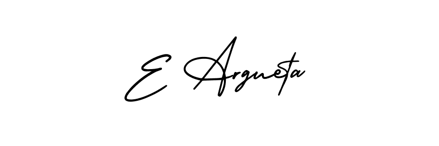 Design your own signature with our free online signature maker. With this signature software, you can create a handwritten (AmerikaSignatureDemo-Regular) signature for name E Argueta. E Argueta signature style 3 images and pictures png