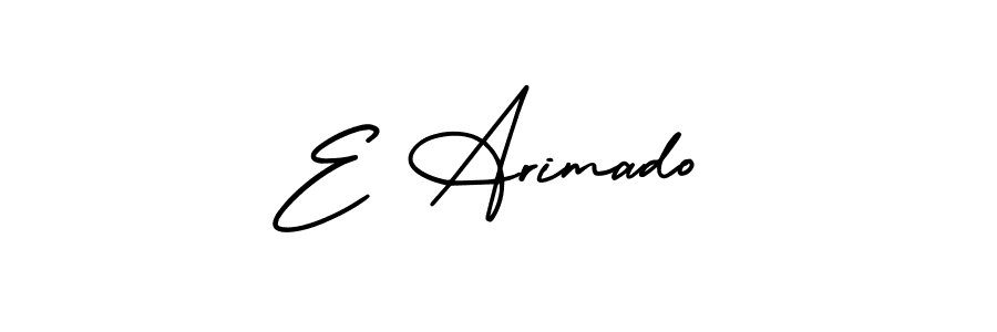 Make a beautiful signature design for name E Arimado. With this signature (AmerikaSignatureDemo-Regular) style, you can create a handwritten signature for free. E Arimado signature style 3 images and pictures png