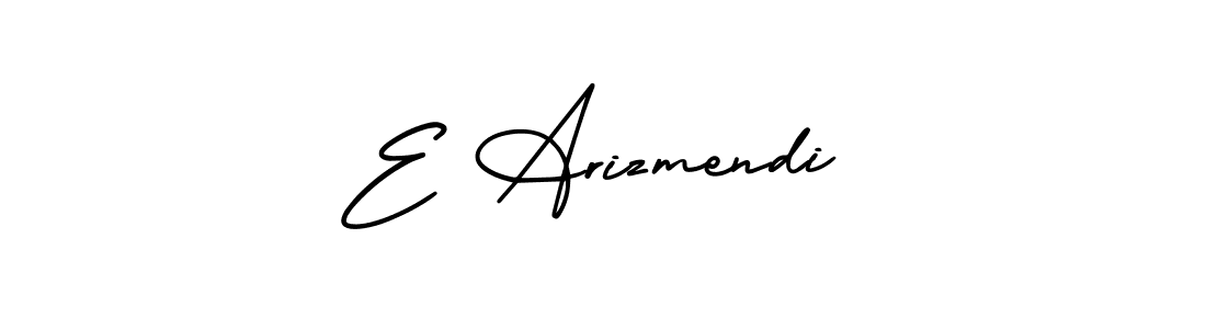 The best way (AmerikaSignatureDemo-Regular) to make a short signature is to pick only two or three words in your name. The name E Arizmendi include a total of six letters. For converting this name. E Arizmendi signature style 3 images and pictures png