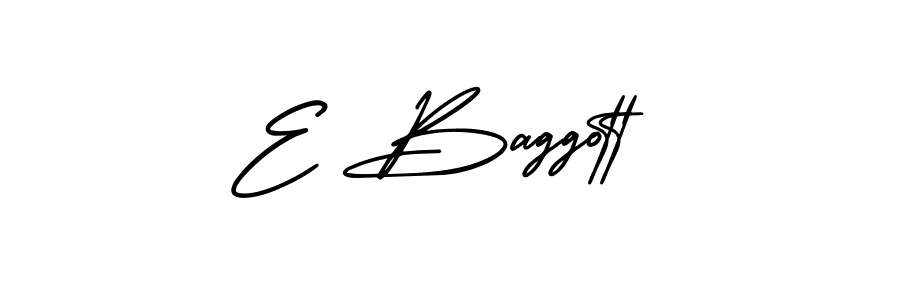 E Baggott stylish signature style. Best Handwritten Sign (AmerikaSignatureDemo-Regular) for my name. Handwritten Signature Collection Ideas for my name E Baggott. E Baggott signature style 3 images and pictures png