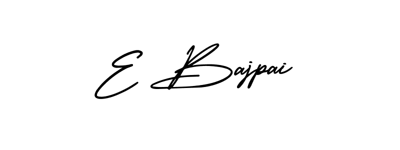 Similarly AmerikaSignatureDemo-Regular is the best handwritten signature design. Signature creator online .You can use it as an online autograph creator for name E Bajpai. E Bajpai signature style 3 images and pictures png