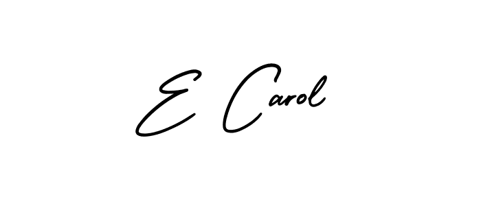 Make a beautiful signature design for name E Carol. With this signature (AmerikaSignatureDemo-Regular) style, you can create a handwritten signature for free. E Carol signature style 3 images and pictures png