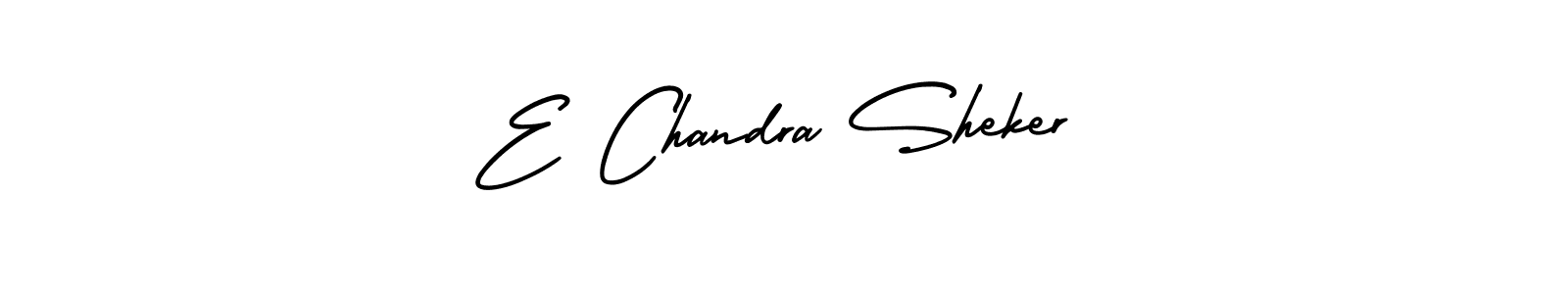 You should practise on your own different ways (AmerikaSignatureDemo-Regular) to write your name (E Chandra Sheker) in signature. don't let someone else do it for you. E Chandra Sheker signature style 3 images and pictures png