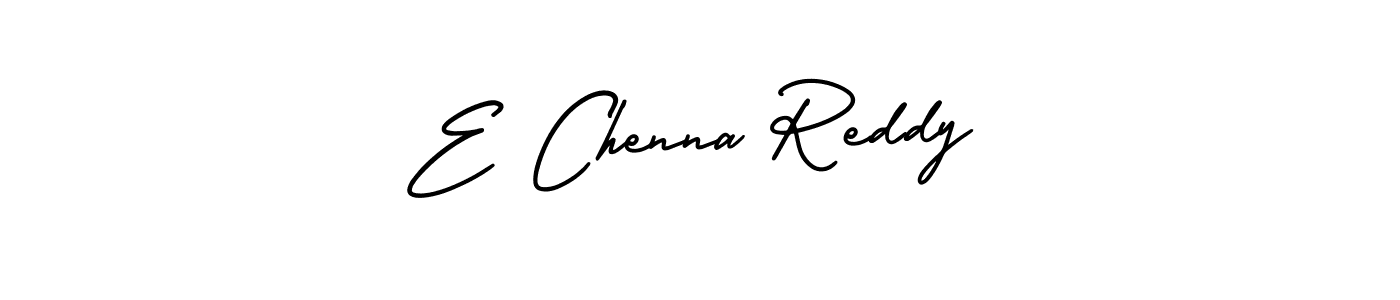 You should practise on your own different ways (AmerikaSignatureDemo-Regular) to write your name (E Chenna Reddy) in signature. don't let someone else do it for you. E Chenna Reddy signature style 3 images and pictures png