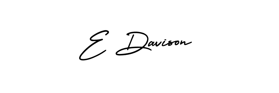 Use a signature maker to create a handwritten signature online. With this signature software, you can design (AmerikaSignatureDemo-Regular) your own signature for name E Davison. E Davison signature style 3 images and pictures png