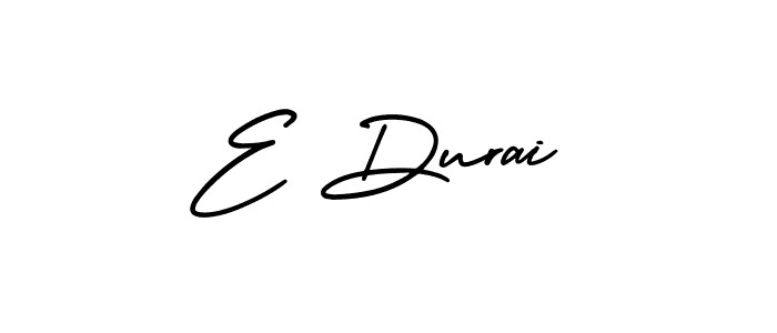 Make a beautiful signature design for name E Durai. With this signature (AmerikaSignatureDemo-Regular) style, you can create a handwritten signature for free. E Durai signature style 3 images and pictures png