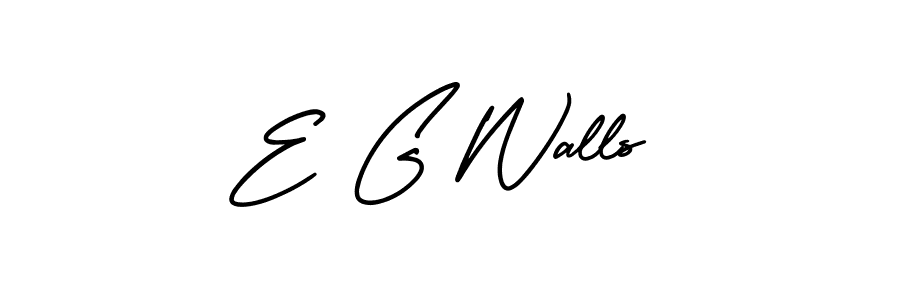 The best way (AmerikaSignatureDemo-Regular) to make a short signature is to pick only two or three words in your name. The name E G Walls include a total of six letters. For converting this name. E G Walls signature style 3 images and pictures png