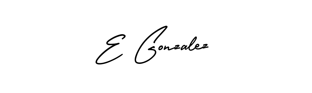 Design your own signature with our free online signature maker. With this signature software, you can create a handwritten (AmerikaSignatureDemo-Regular) signature for name E Gonzalez. E Gonzalez signature style 3 images and pictures png