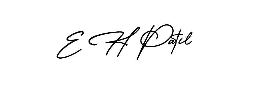 You should practise on your own different ways (AmerikaSignatureDemo-Regular) to write your name (E H Patil) in signature. don't let someone else do it for you. E H Patil signature style 3 images and pictures png