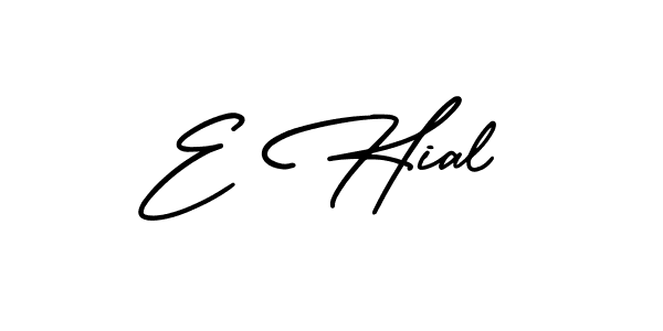 Make a beautiful signature design for name E Hial. With this signature (AmerikaSignatureDemo-Regular) style, you can create a handwritten signature for free. E Hial signature style 3 images and pictures png