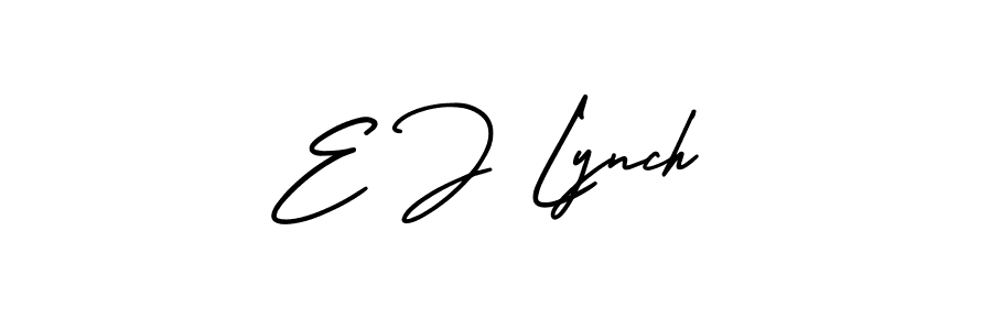 How to make E J Lynch name signature. Use AmerikaSignatureDemo-Regular style for creating short signs online. This is the latest handwritten sign. E J Lynch signature style 3 images and pictures png