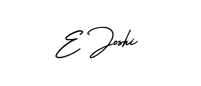 You should practise on your own different ways (AmerikaSignatureDemo-Regular) to write your name (E Joshi) in signature. don't let someone else do it for you. E Joshi signature style 3 images and pictures png