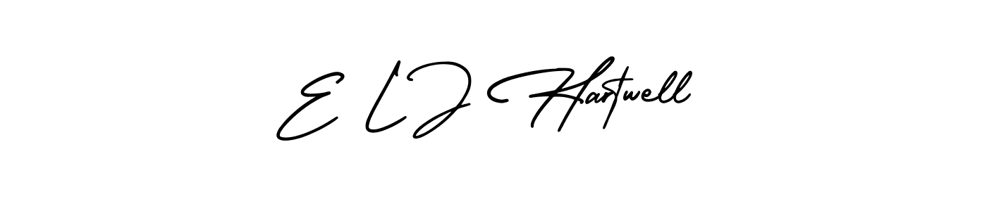 How to make E L J Hartwell name signature. Use AmerikaSignatureDemo-Regular style for creating short signs online. This is the latest handwritten sign. E L J Hartwell signature style 3 images and pictures png