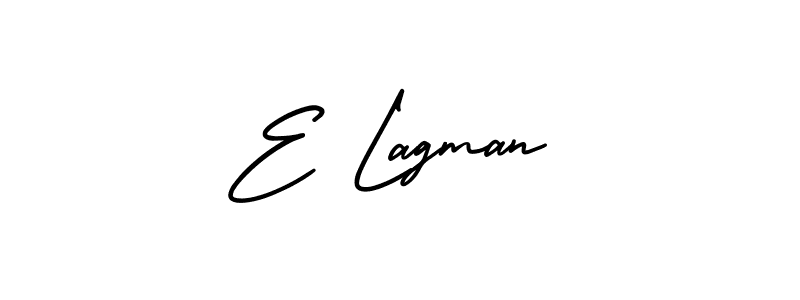 Create a beautiful signature design for name E Lagman. With this signature (AmerikaSignatureDemo-Regular) fonts, you can make a handwritten signature for free. E Lagman signature style 3 images and pictures png