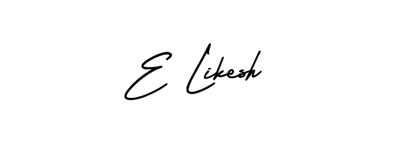 The best way (AmerikaSignatureDemo-Regular) to make a short signature is to pick only two or three words in your name. The name E Likesh include a total of six letters. For converting this name. E Likesh signature style 3 images and pictures png