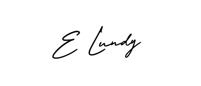 How to make E Lundy name signature. Use AmerikaSignatureDemo-Regular style for creating short signs online. This is the latest handwritten sign. E Lundy signature style 3 images and pictures png