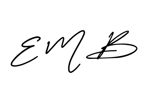 Make a beautiful signature design for name E M B. With this signature (AmerikaSignatureDemo-Regular) style, you can create a handwritten signature for free. E M B signature style 3 images and pictures png