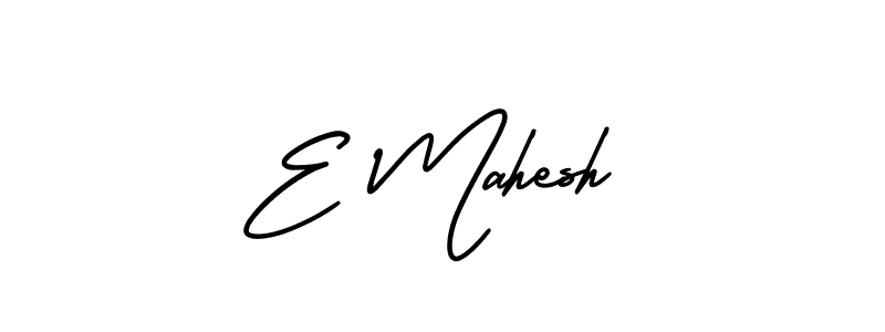 Use a signature maker to create a handwritten signature online. With this signature software, you can design (AmerikaSignatureDemo-Regular) your own signature for name E Mahesh. E Mahesh signature style 3 images and pictures png