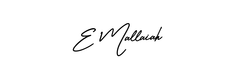 Also we have E Mallaiah name is the best signature style. Create professional handwritten signature collection using AmerikaSignatureDemo-Regular autograph style. E Mallaiah signature style 3 images and pictures png