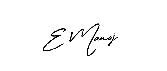 Design your own signature with our free online signature maker. With this signature software, you can create a handwritten (AmerikaSignatureDemo-Regular) signature for name E Manoj. E Manoj signature style 3 images and pictures png