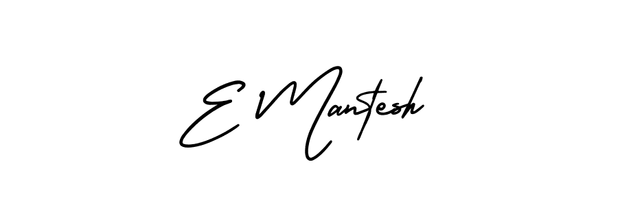 Create a beautiful signature design for name E Mantesh. With this signature (AmerikaSignatureDemo-Regular) fonts, you can make a handwritten signature for free. E Mantesh signature style 3 images and pictures png