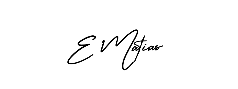 Make a beautiful signature design for name E Matias. With this signature (AmerikaSignatureDemo-Regular) style, you can create a handwritten signature for free. E Matias signature style 3 images and pictures png