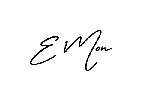 Create a beautiful signature design for name E Mon. With this signature (AmerikaSignatureDemo-Regular) fonts, you can make a handwritten signature for free. E Mon signature style 3 images and pictures png