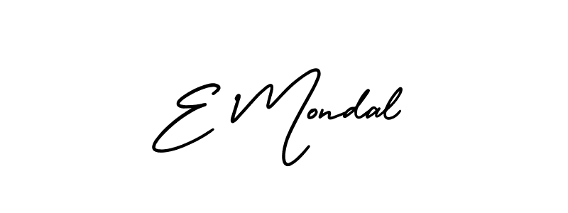 Use a signature maker to create a handwritten signature online. With this signature software, you can design (AmerikaSignatureDemo-Regular) your own signature for name E Mondal. E Mondal signature style 3 images and pictures png